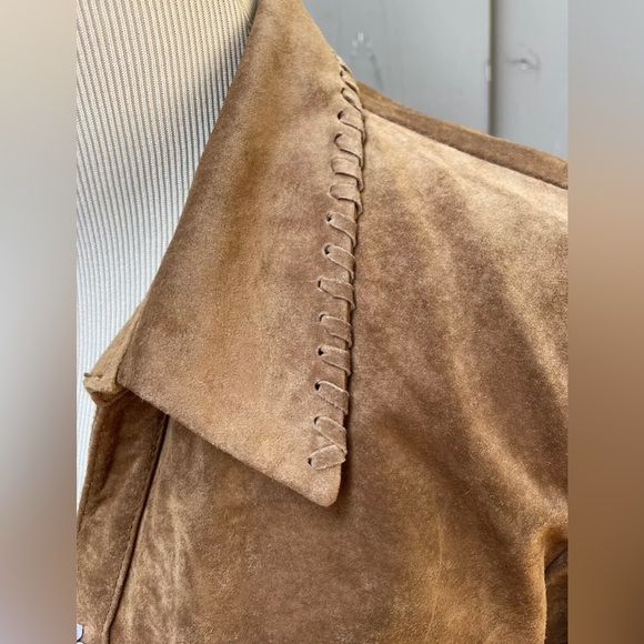 Orvis Soft Suede Button Down Shirt Jacket With Silver Buttons Women’s Sz L - Picture 3 of 5